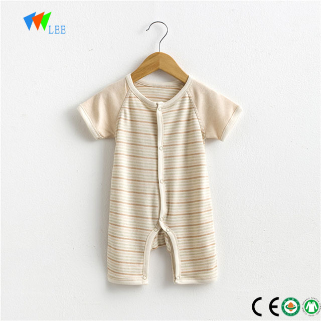wholesale organic cotton short sleeves baby rompers