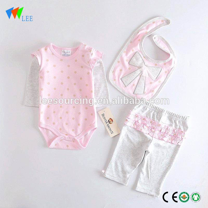 Wholesale cotton baby bodysuit and pant clothes set
