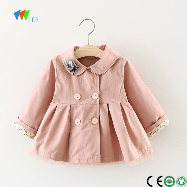 1-2T wholesale new design girl kids trench coat