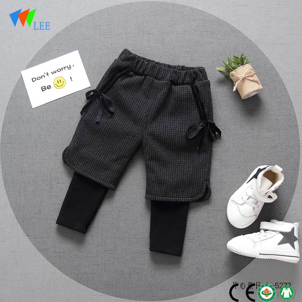 нови стил детски дрехи черен памук удобни детски бебешки панталони на едро