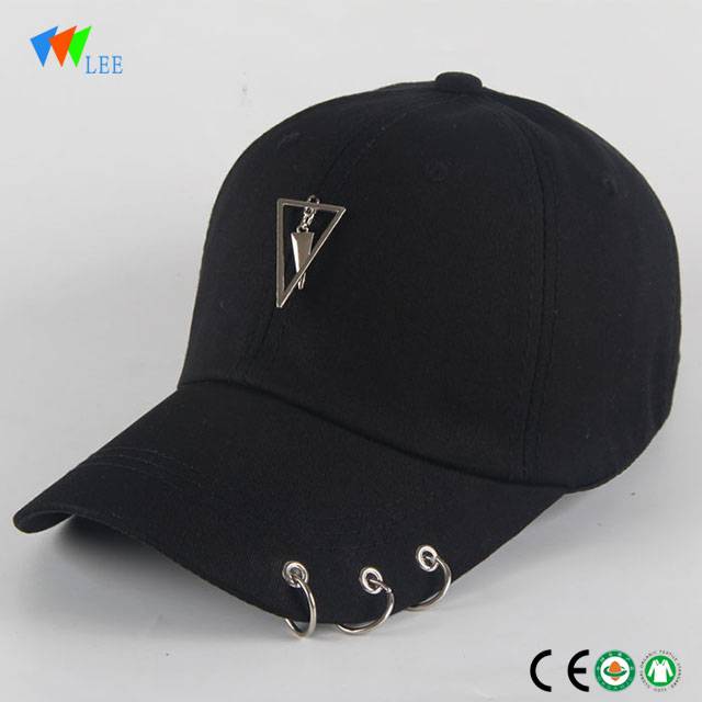 modern fashion 6 panel baseball cap without logo with rings