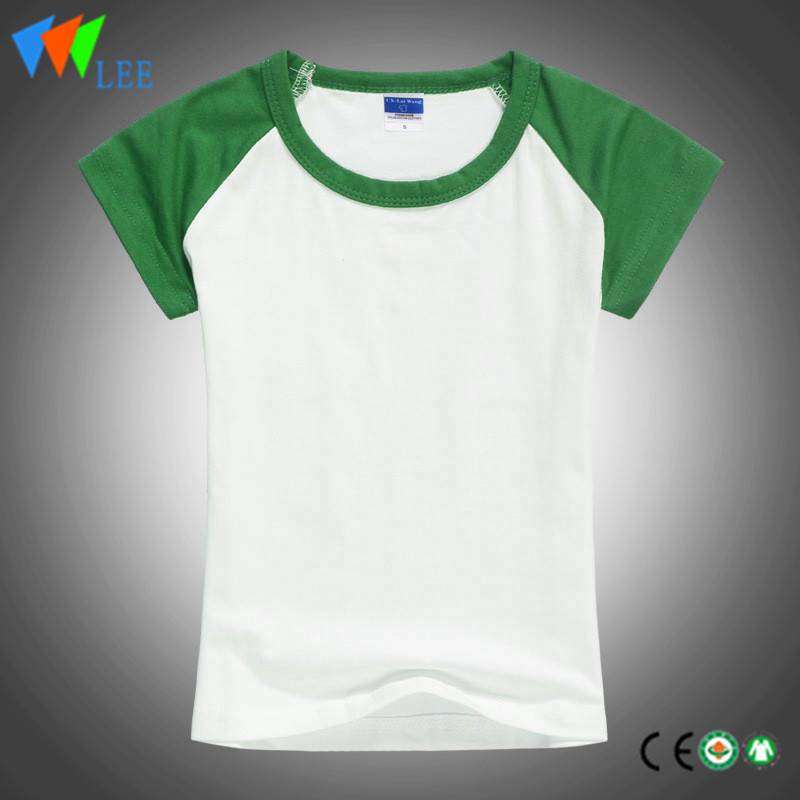 100% cotton kids boys t-shirt short sleeve round collar