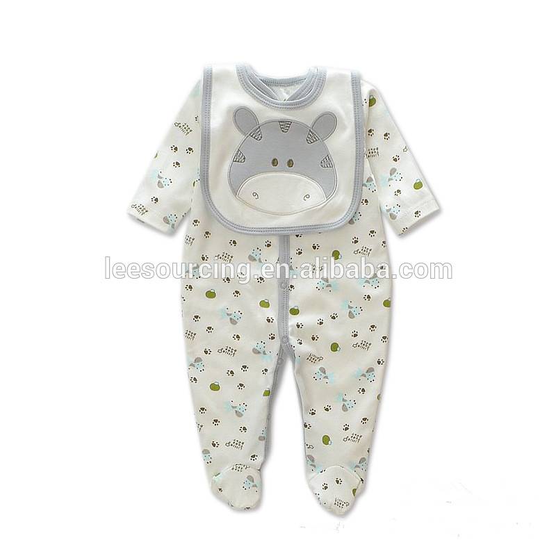 Wholesale long sleeve 100% cotton baby clothes romper