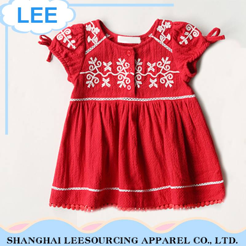 Wholesale Fashion High Quality Baby Girls Dresses Little Red Dress