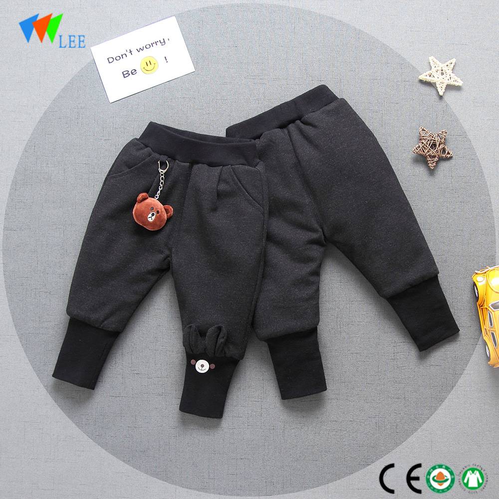 Нов дизайн детски дрехи дебел памук удобни детски бебешки панталони на едро
