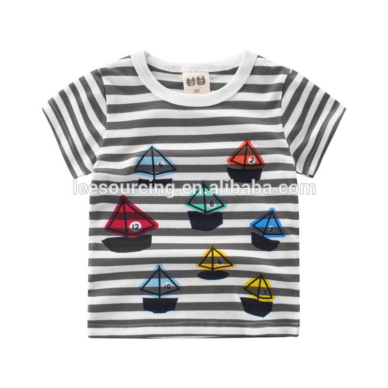 New casual style striped cotton boys summer kids t-shirt