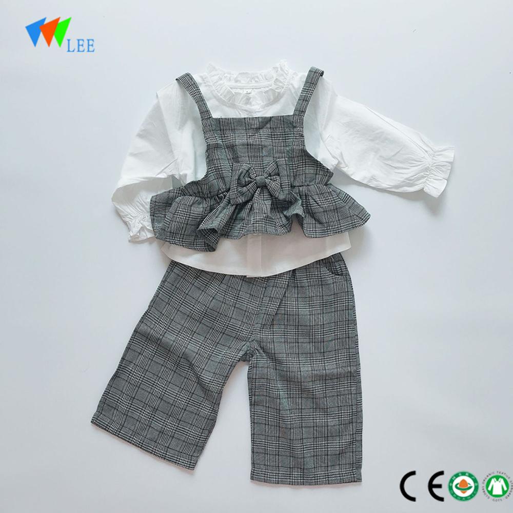new design wholesale kids girls blouse and shorts set