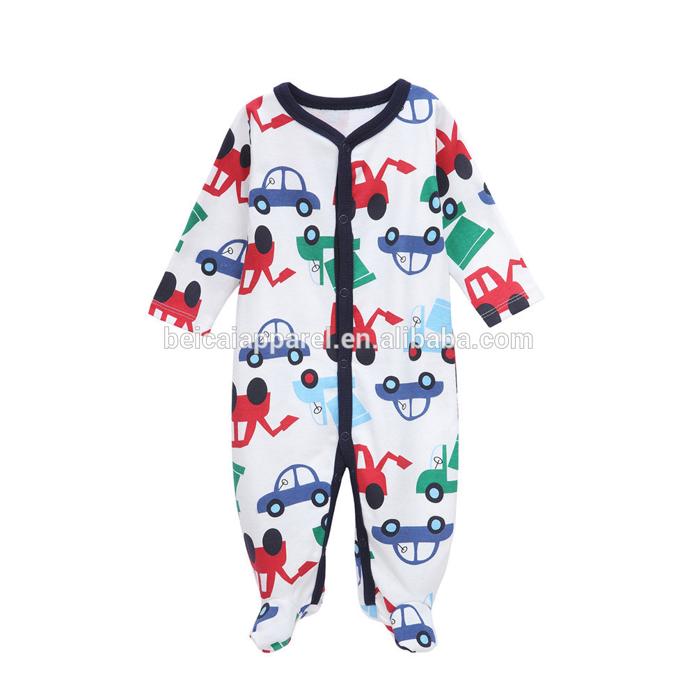 Factory OEM Logo Baby Cotton Long Sleeve Rompers With Foot Winter Spring Autumn New Style Bodysuit