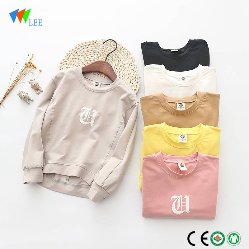 wholesale fashion design baby girl's summer long-sleeved cotton kids t-shirt