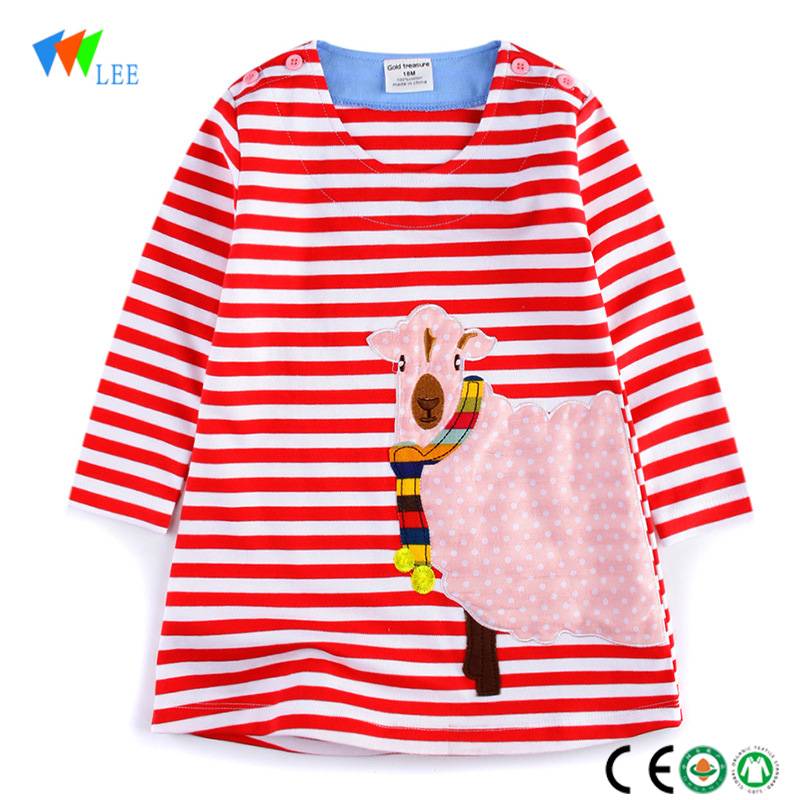 2-7 years china kids dress manufacture stripe cotton children casual and fancy dress