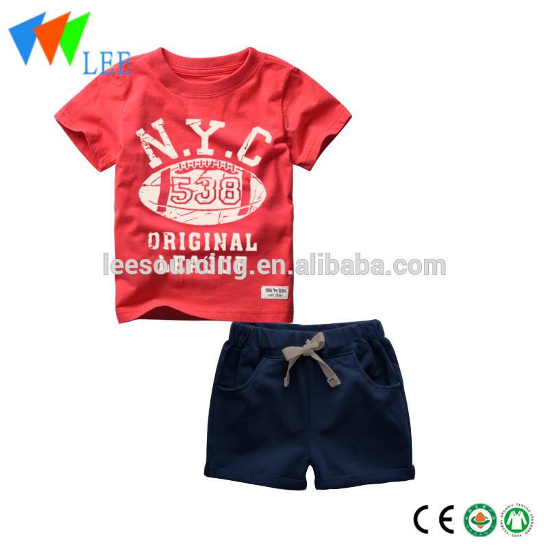 J3615 trẻ em bé trai thời trang T-shirt Shorts Đặt Mang số lượng lớn bán buôn quần áo cửa hàng cho trẻ em
