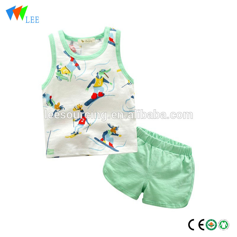 Summer casual style boys vest and short children set