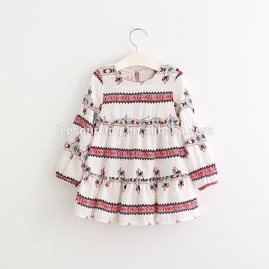 Търговия на едро лято памук отпечатани деца момиченце принцеса рокля