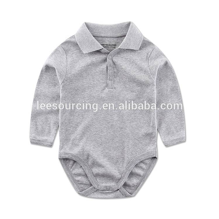 High quality polo collar baby kids cotton bodysuit baby clothes organic