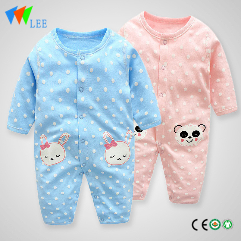 100% cotton O/neck comfortable baby bady long sleeve printing rompers