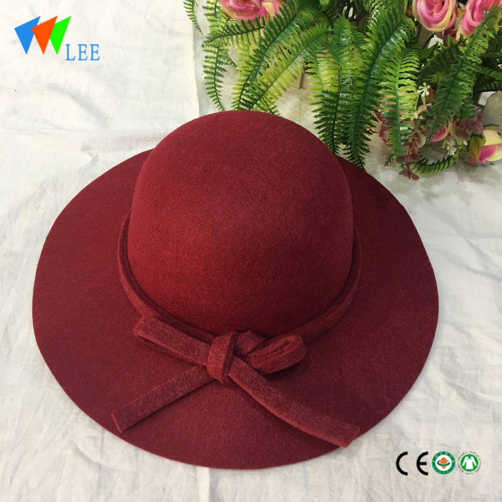 new style winter fashion wool fedora hats women dome Ten centimeter brim bow-tie