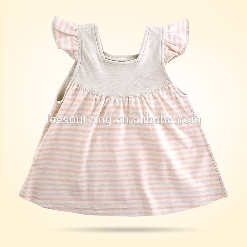 Търговия на едро органичен памук бебе рокля бебе момиче лятна рокля нов дизайн момиченца се обличат