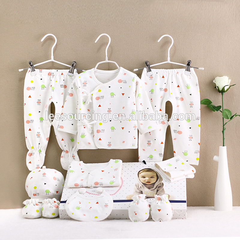 Fàbrica de cotó bons preus nadons robes estableix 9pcs conjunt de roba de regal nounats en 1