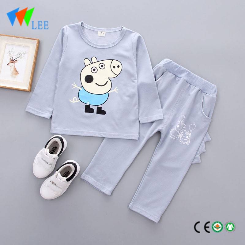 OEM Supply Custom Kids Clothing Sets - 100% cotton babies girl spring blouse long cartoon pants clothing sets – LeeSourcing
