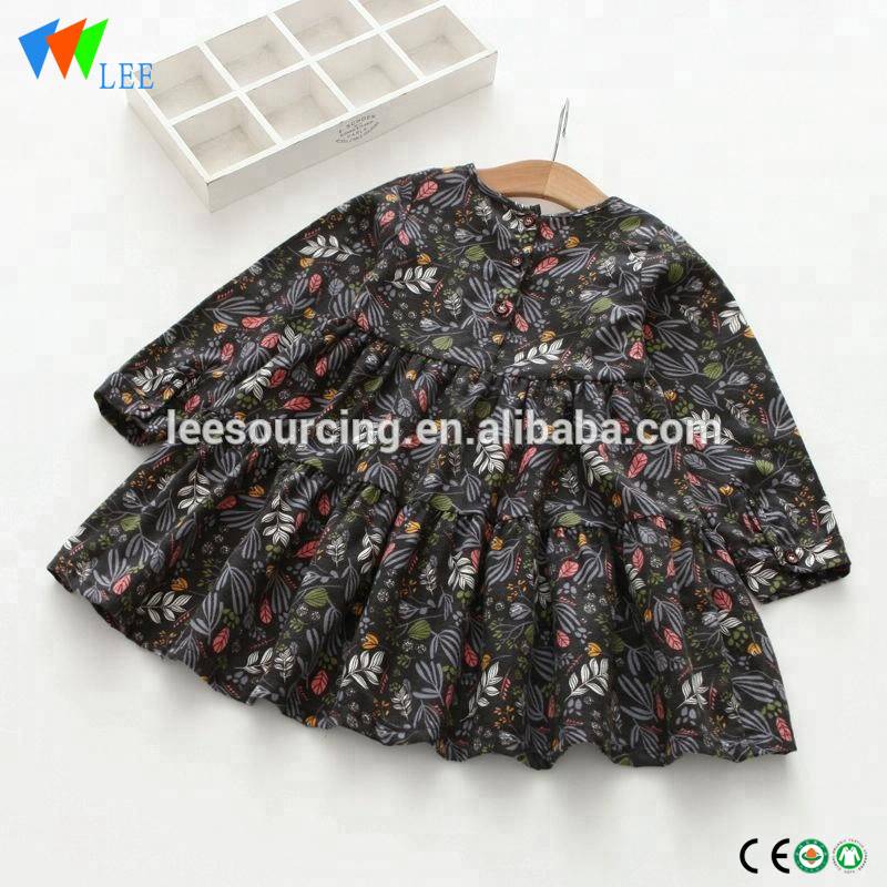 Factory Supply Jeans Pants Malaysia - Autumn new style printing girls kids long sleeve cotton dress – LeeSourcing