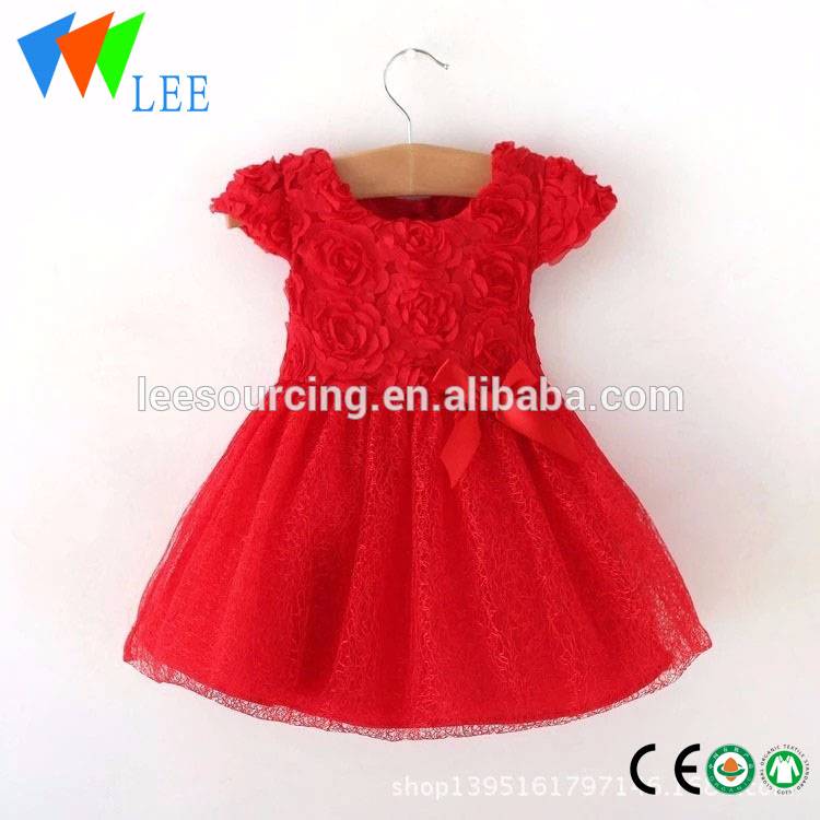 Europe and the United States selling children's cotton dress red princess dress