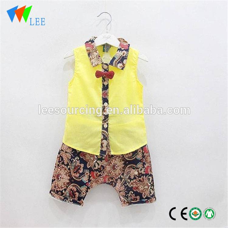 Big discounting Kids Clothes - Fashion summer 2 pcs baby boys shirt with tie printing kids clothing set – LeeSourcing