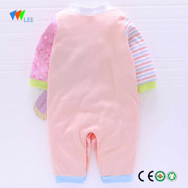 χονδρικής ρούχα του μωρού νέα χειμερινή μόδα 3/4 μακρυμάνικο χοντρό μωρό βαμβάκι onesie μπλούζα