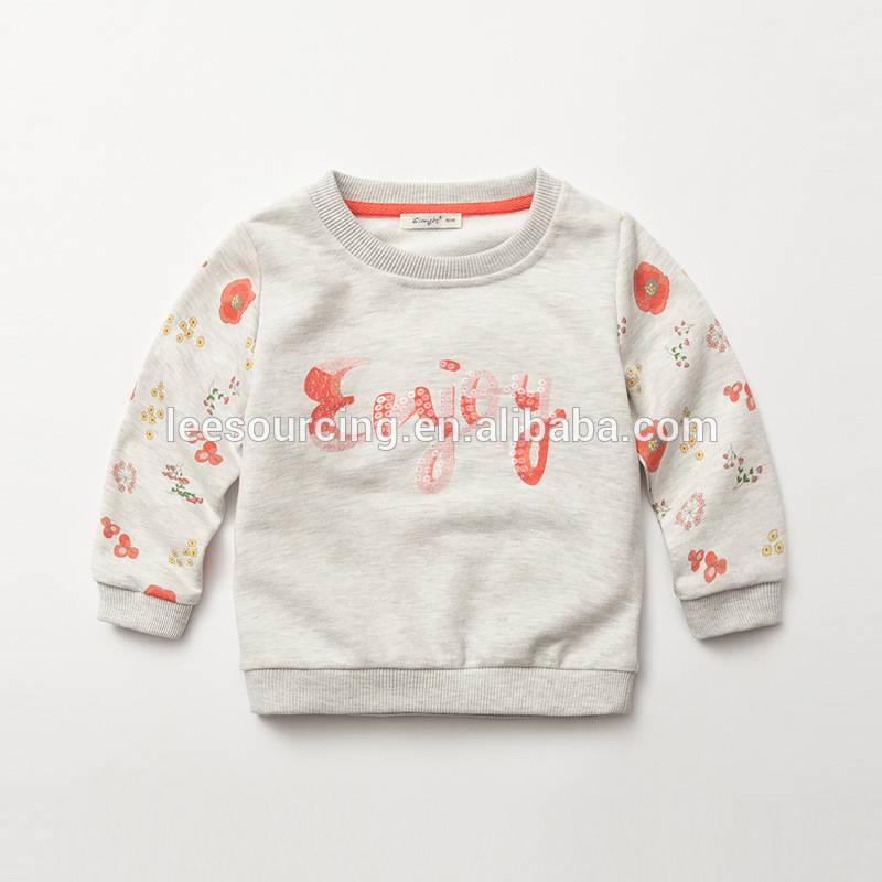 Latest design long sleeve full printing baby girls crewneck sweatshirt