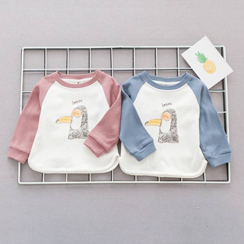 Gražus atspausdintas kūdikių paprasto užsakymą marškinėliai 100% medvilnė vaikai ilgomis rankovėmis marškinėliai