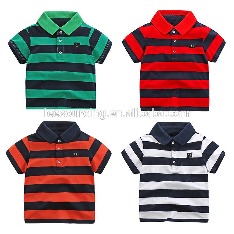New style striped boys short sleeve polo kids t-shirt