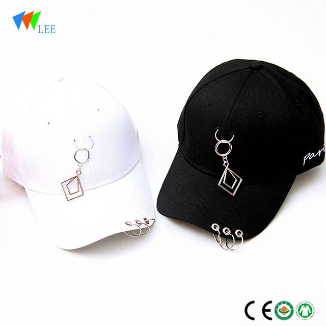 high quality embroidery 6 panel baseball cap with rings