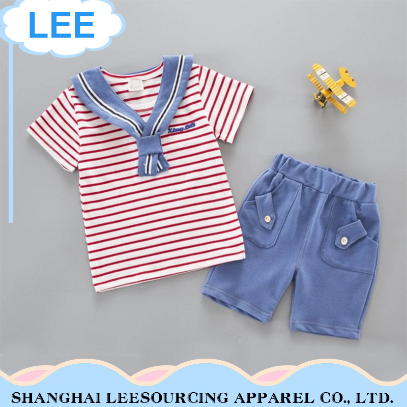 2017 Wholesale Summer Baby boy Clothes Kids Clothing Set