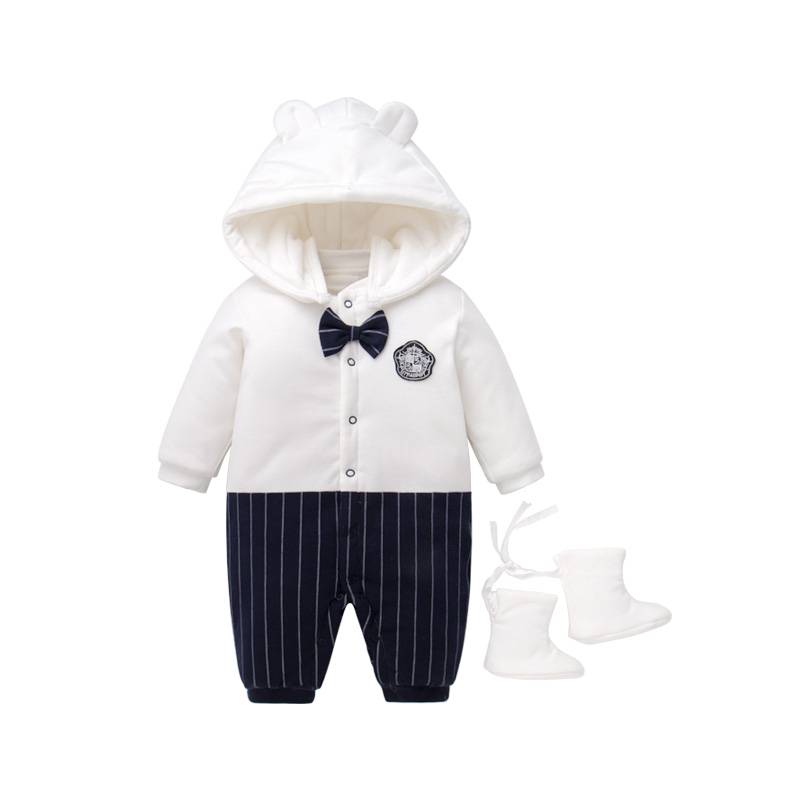 Търговия на едро зимни дрехи Plain бебе дълъг ръкав гащеризон рипсено кадифе бодита за малки деца