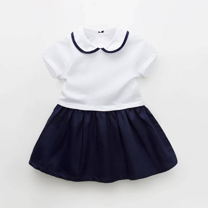 2017 Fashion lapel children princess dresses cotton pari dress for baby girl