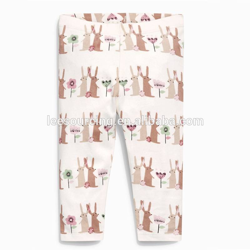 Girls kids printed leggings summer pants baby girls cotton capris legging