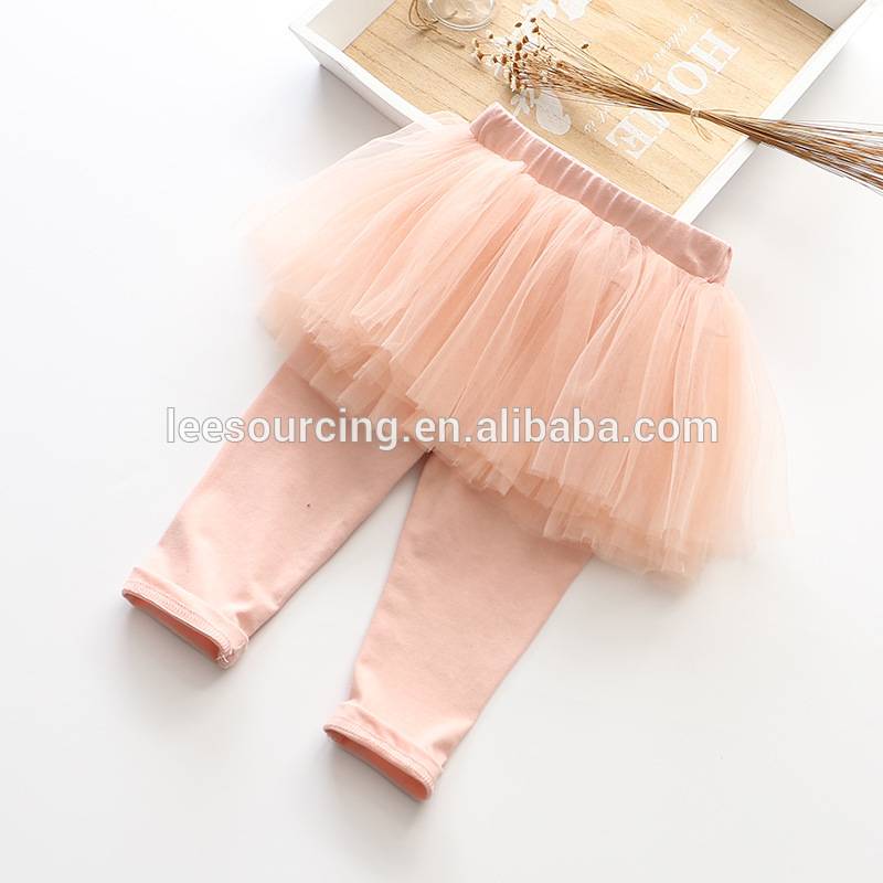 Wholesale spring summer tulle children colored solid leggings in stock