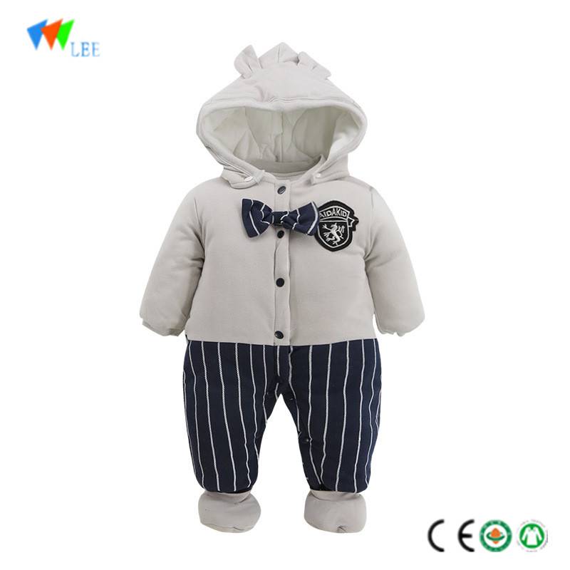 wholesale & OEM baby boy romper 100% cotton winter grey