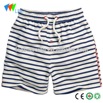 Summer baby boy 100% cotton beach shorts beach wear kids white and black stripe shorts