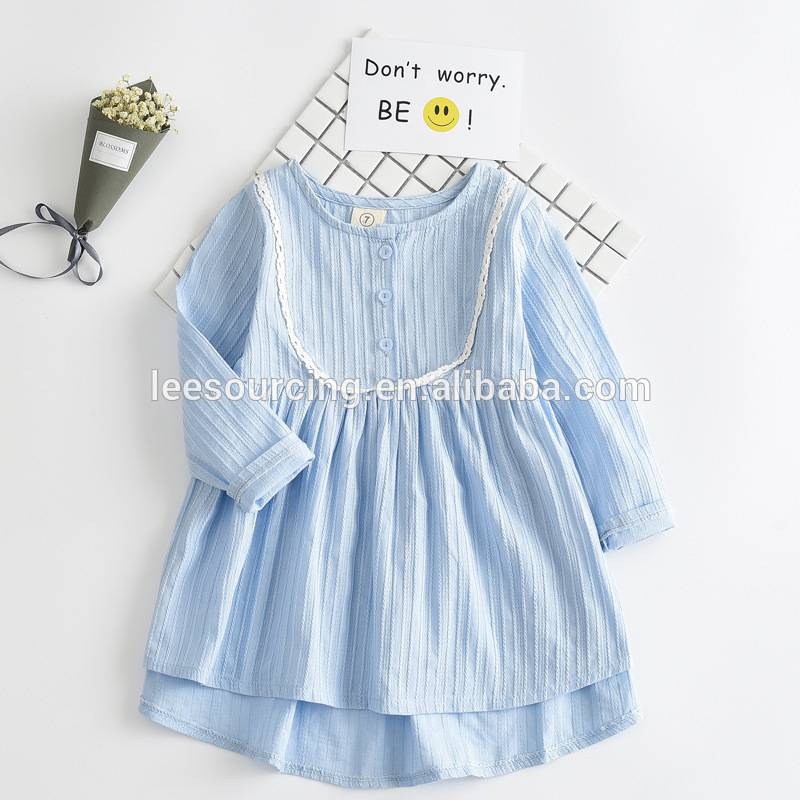 Spring casual solid color baby girl long one piece dress