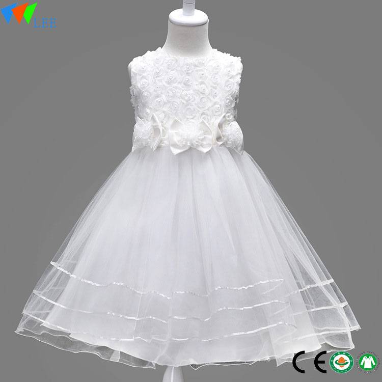 Latest design baby girls wedding dress custom made wedding dress