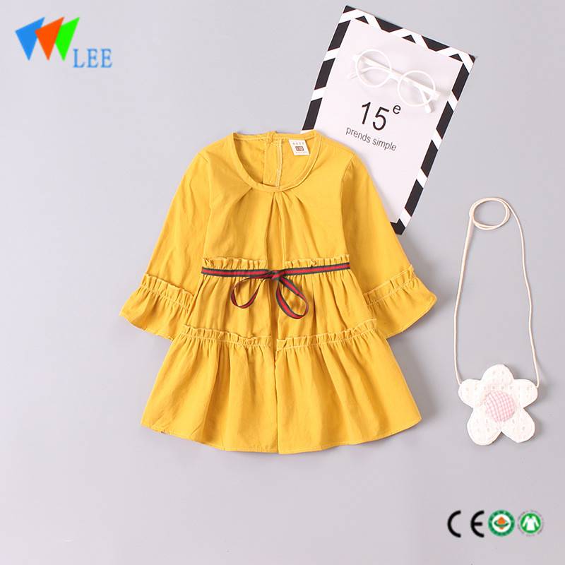 kids blouse dress simple design girls ruffle clothing 3-9years