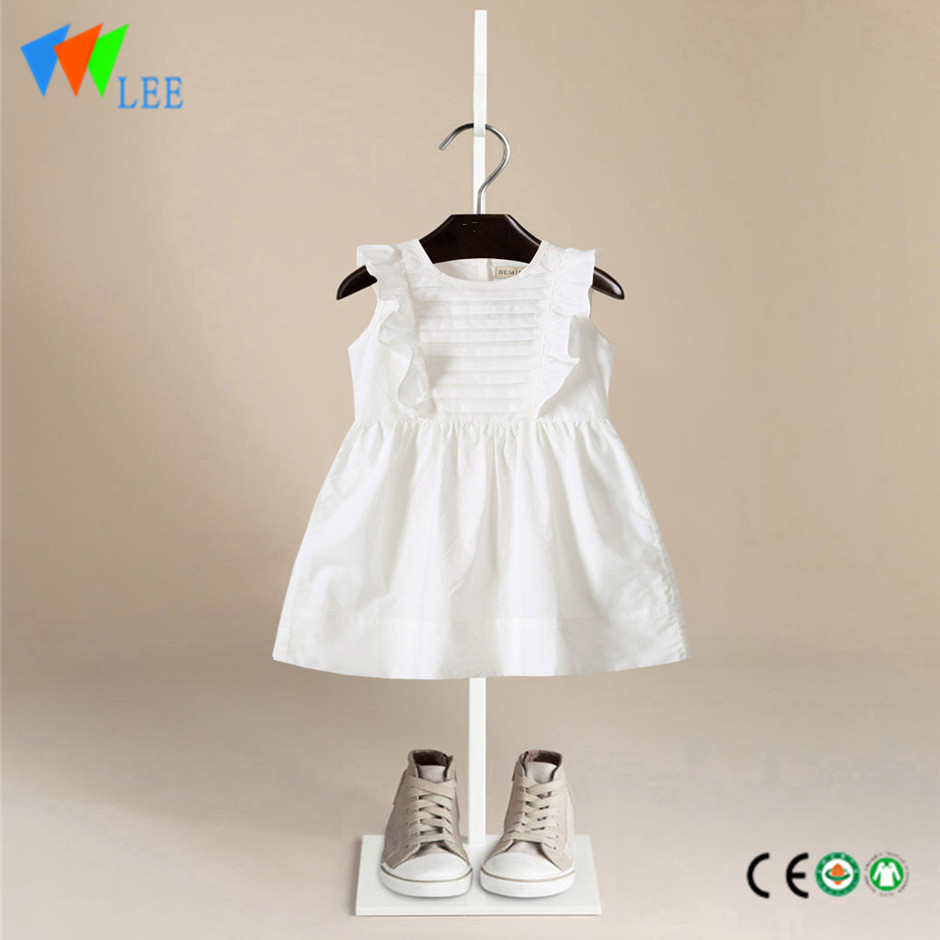Renewable Design for Short Sleeve Shirts - 100% cotton summer girl lace dress sleeveless lapel – LeeSourcing