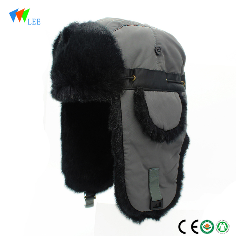 china manufacture new design black men's fashion woolen simple bomber hat
