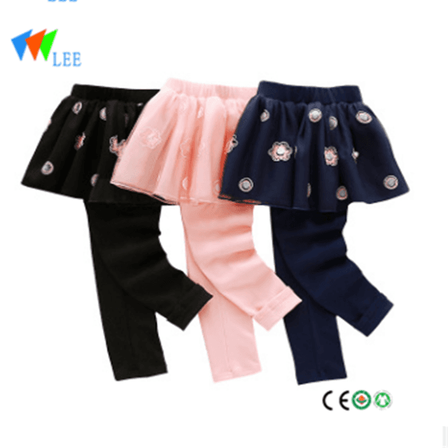 High quality 100% cotton knitted leggings girls