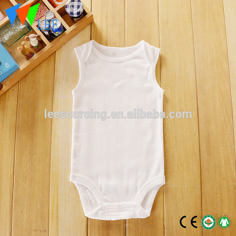 Summer 100% cotton short sleeve white baby onesie newborn baby jumpsuit