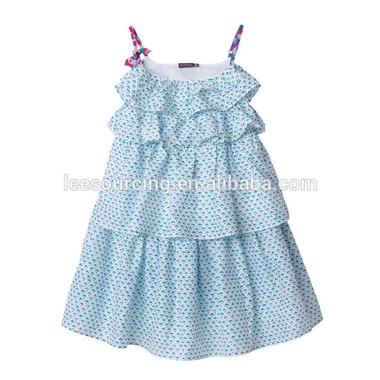 Baby girls layered vest princess dresses kid tiered fancy cotton frock girl dress