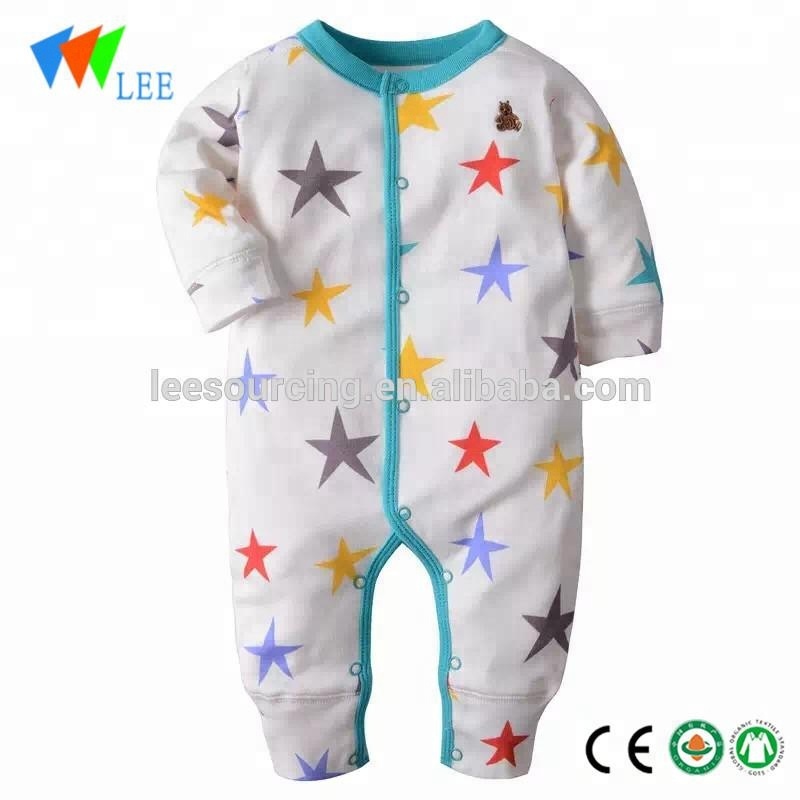 Long sleeve star pattern cotton baby jumpsuit