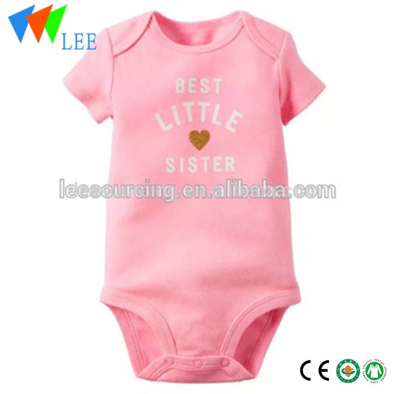 100% Cotton Baby Rompers Printed Color Short Sleeve Baby Onesie