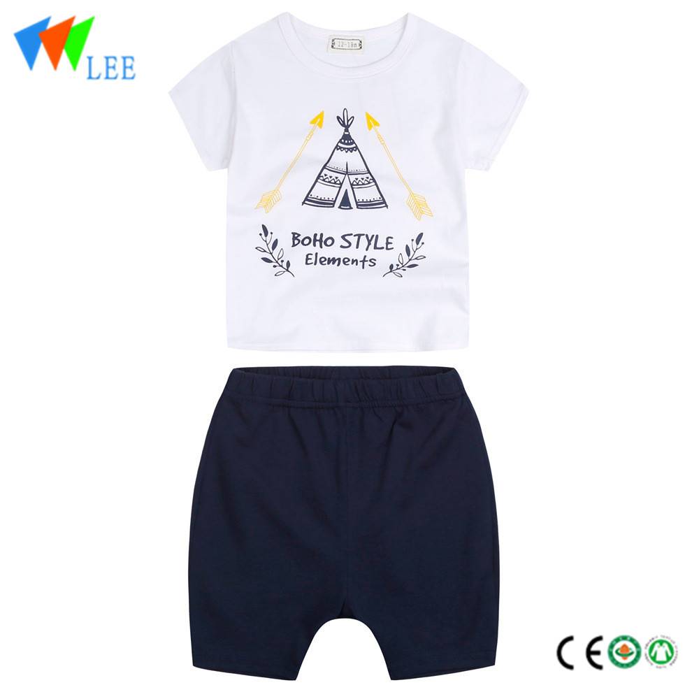 100% cotton baby boy clothes set T-shirt suit summer short sleeve and shorts
