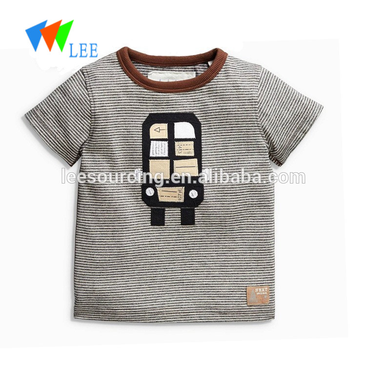 Competitive Price for Short Army Pants - High quality stripe applique short sleeve for kids boys t shirts – LeeSourcing